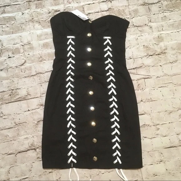Love Moschino | Dresses | Nwt Love Moschino Black Detailed Mini Dress |  Poshmark